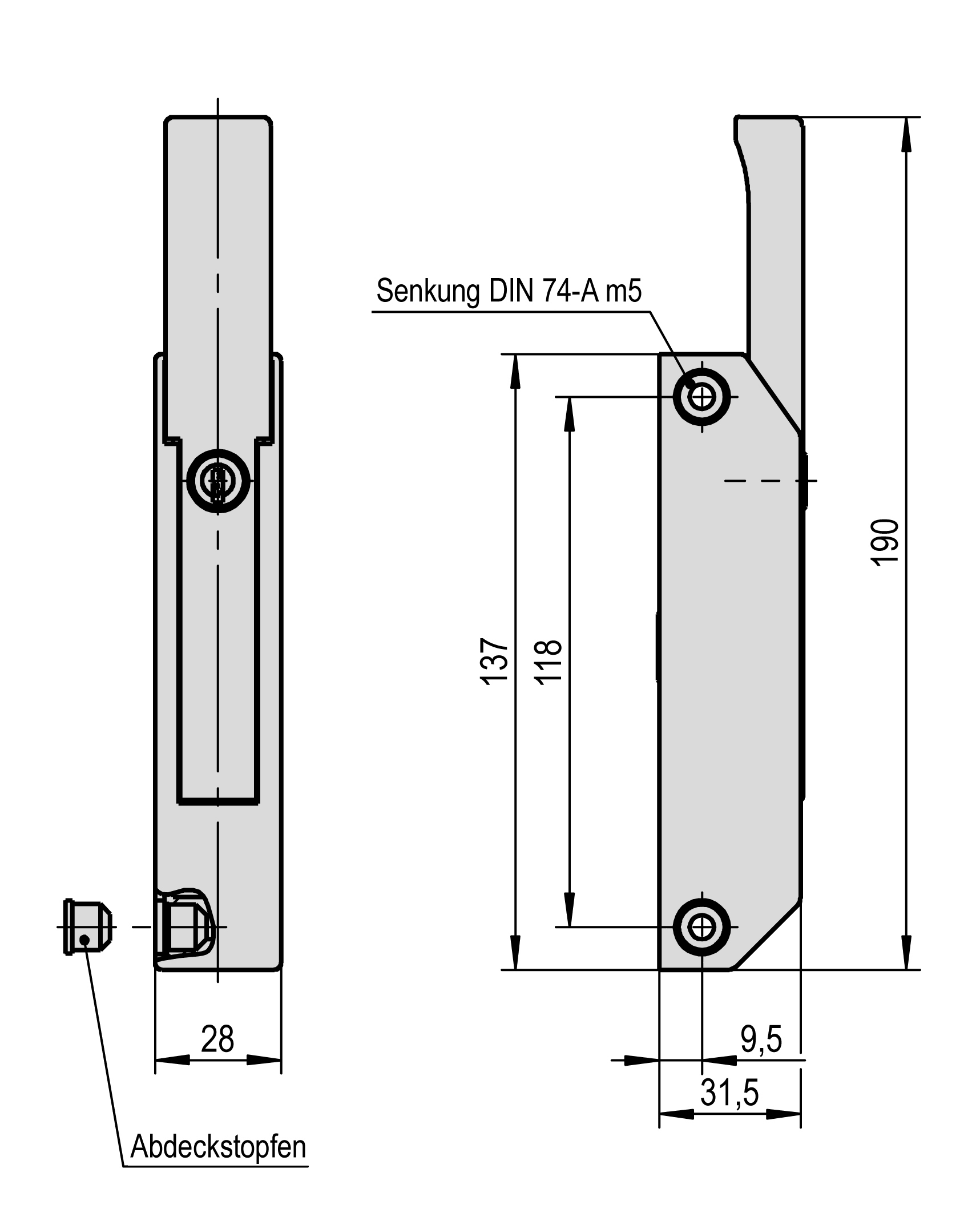 Kühlmöbelverschluss STUV-3.30.0501.0-STUV Kühlmöbelverschluss STUV-3.30.0501.0-Kühlmöbelverschluss, zapfen, Biertheken Zubehör, Montage, Kühltheken Kantenverschluss-STUV