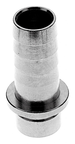 Ölslangsmunstycke 10 mm rakt med krage och axel, rostfritt stål