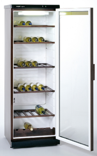 Kylskåp med glasdörr CD350-Brown med statisk kylning