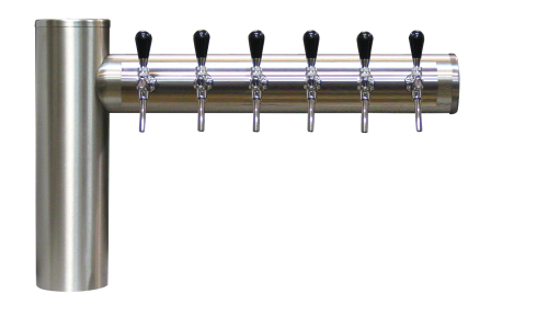 Dispenseringskolonn i rostfritt stål 5 till 8 linjer - 830 mm bred